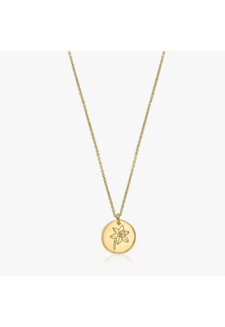 INDIRA Colier din argint Birth Flower Golden - March Daffodil