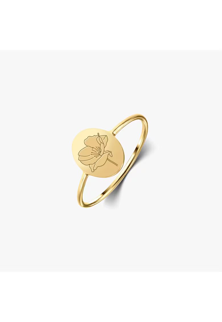 INDIRA Inel din argint Birth Flower Golden - August Poppy