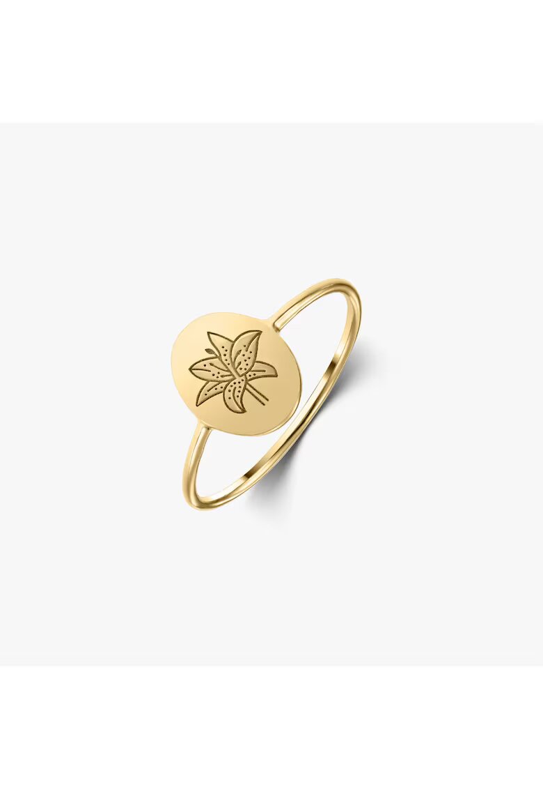 INDIRA Сребърен пръстен Birth Flower Golden - Майскала May Lilly