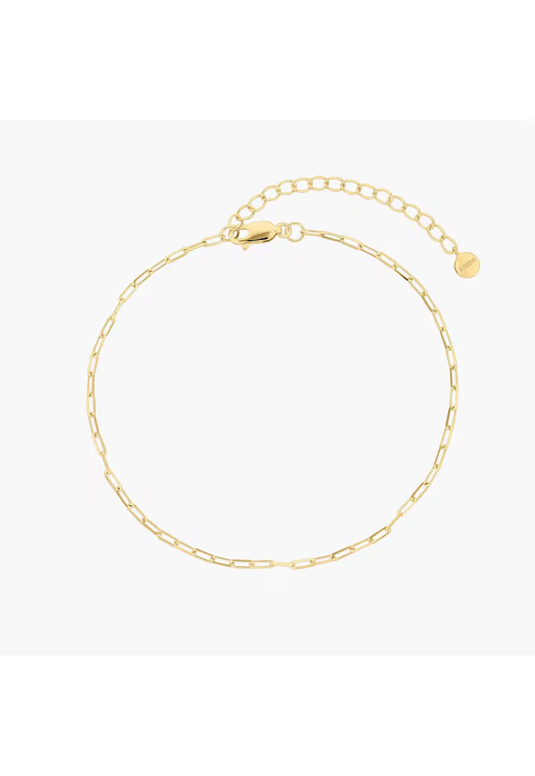 INDIRA Сребърна гривна за глезен Golden Paperclip