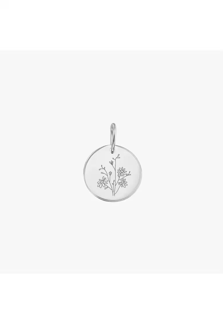 INDIRA Висулка от бяло злато Birth Flower - Септемврийска Астра