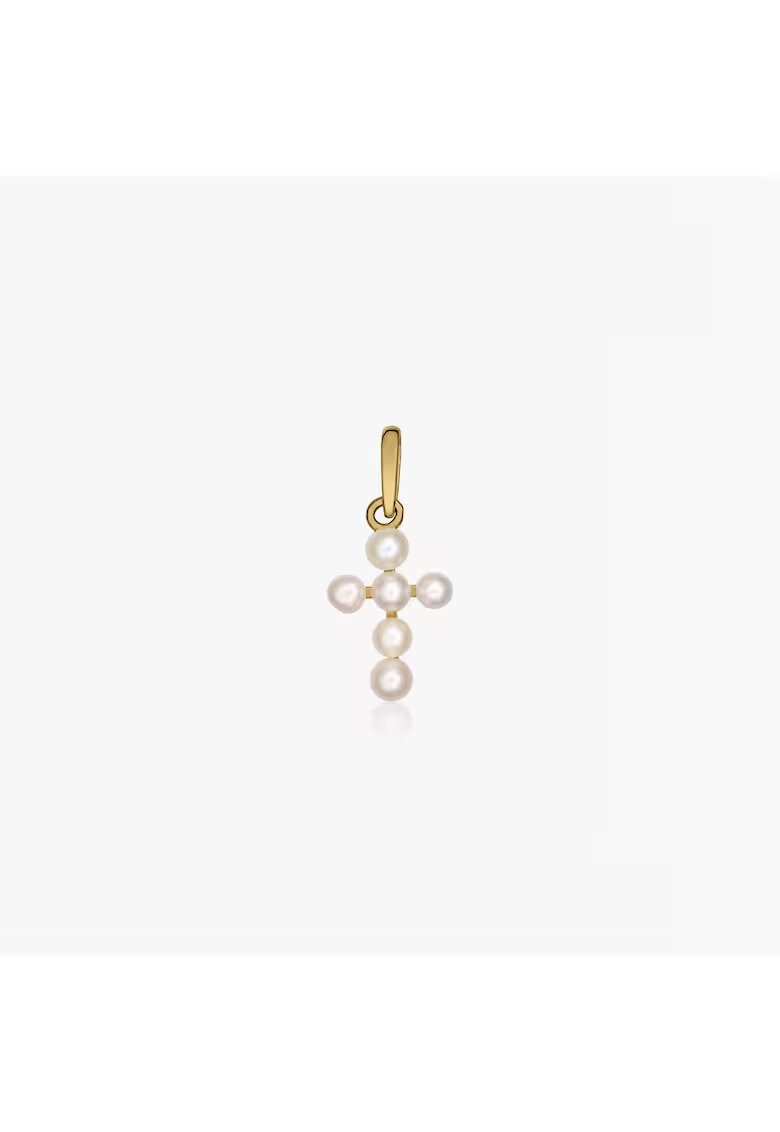 INDIRA Висулка от злато Pearl Cross - Естествени перли