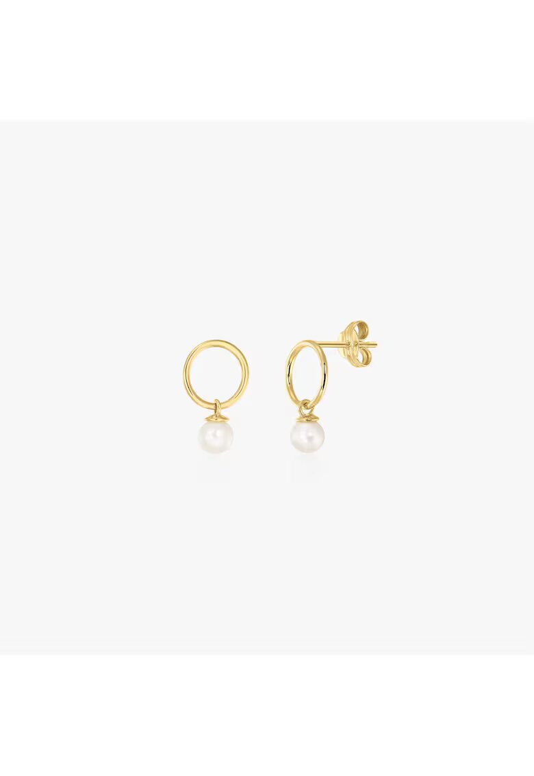 INDIRA Златни обеци Mini Studs - Естествени перли