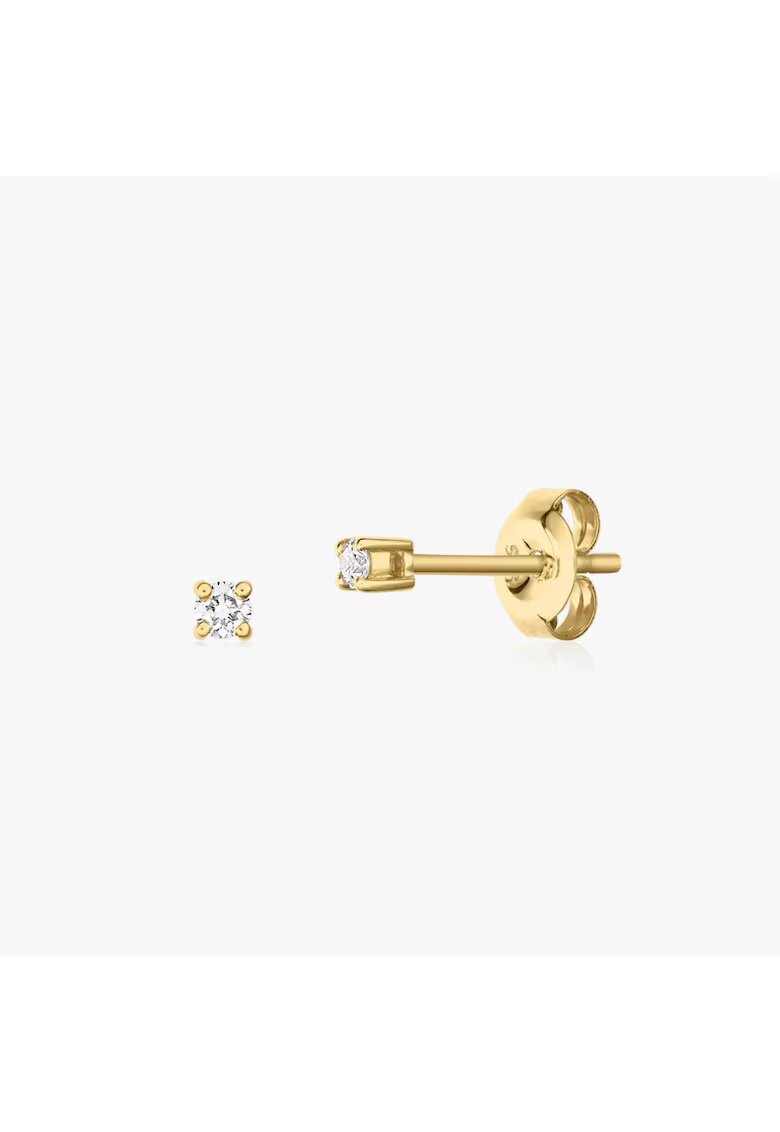 INDIRA Златни обеци Timeless - Диамант 0.06 CT