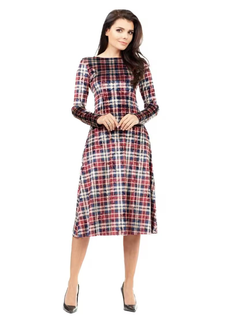 InfiniteYou Infinite You Rochie midi dama Adella M147 черно червено - Черен