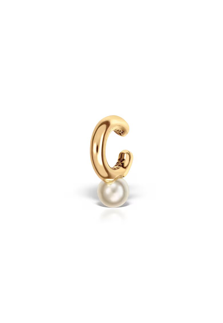 IOANA PREDA Йоана Преда - Обеца тип маншет от позлатено сребро и перли Pearl Cuff - - Продуктът ще бъде доставен в индивидуална опаковка.