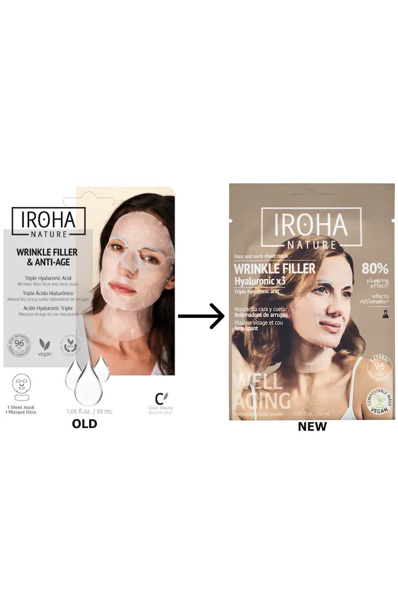Iroha Маска за лице против стареене с хиалуронова киселина 30 мл