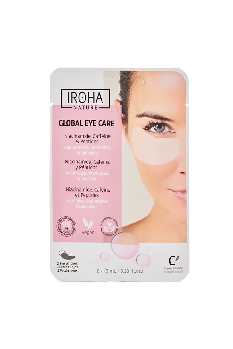 Iroha Маска за очи с ниацинамид кофеин и пептиди 2 броя