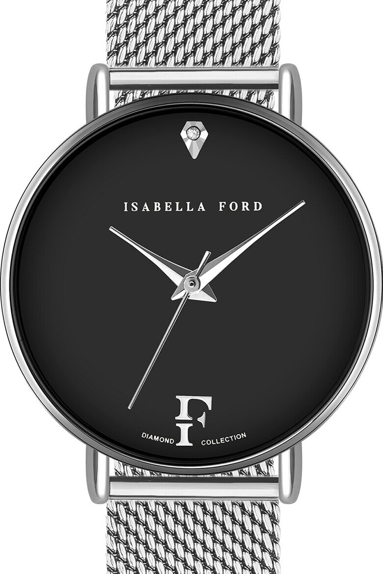 Isabella Ford Иноксов часовник с един диамант на циферблата