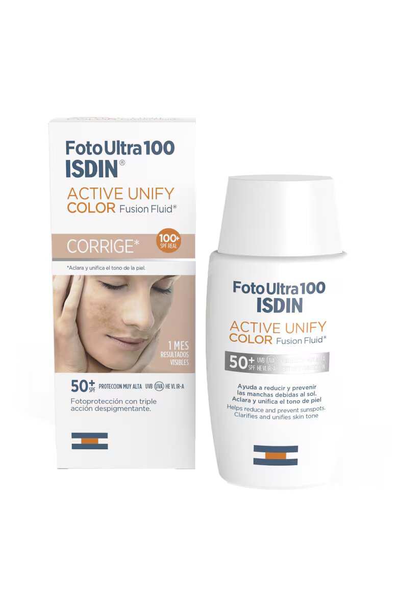 ISDIN Слънцезащитен крем Fotoultra Active Unify Color 100+ SPF50+ С тройно депигментационно действие 50 мл