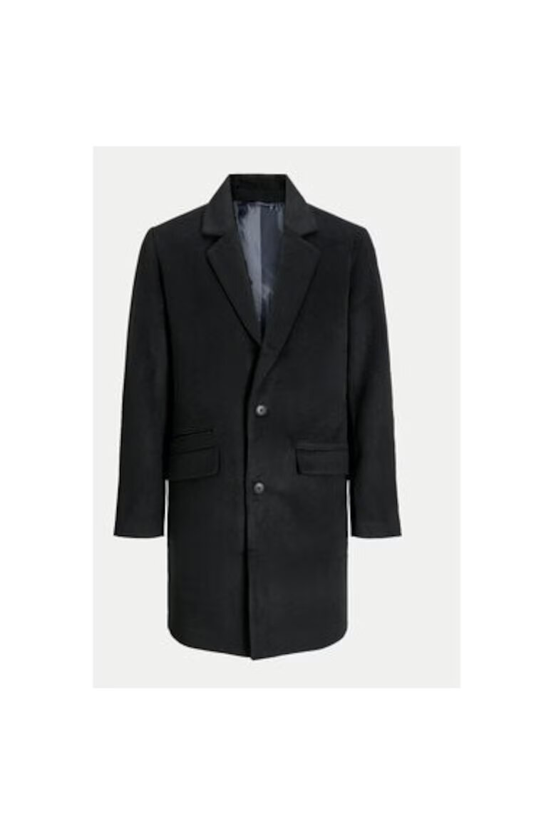 Jack and Jones Мъжко палто 304370373 Полиестер/Акрил Черно Черен