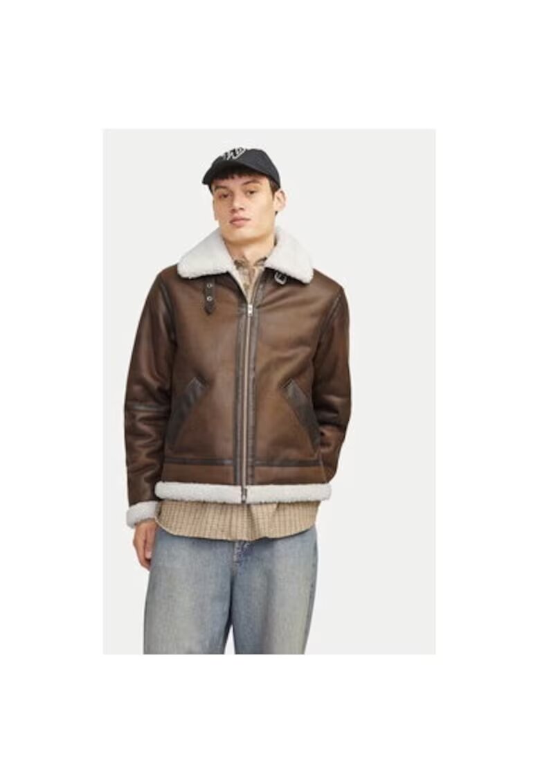 Jack and Jones Мъжко яке - 304516788 - Екокожа -
