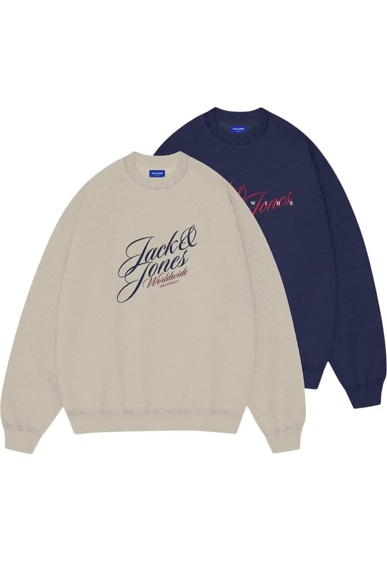 Jack & Jones Bluza JACK &JONES Inwood Sweat Crew MP 2 броя 50618 - Тъмносин/Бежов
