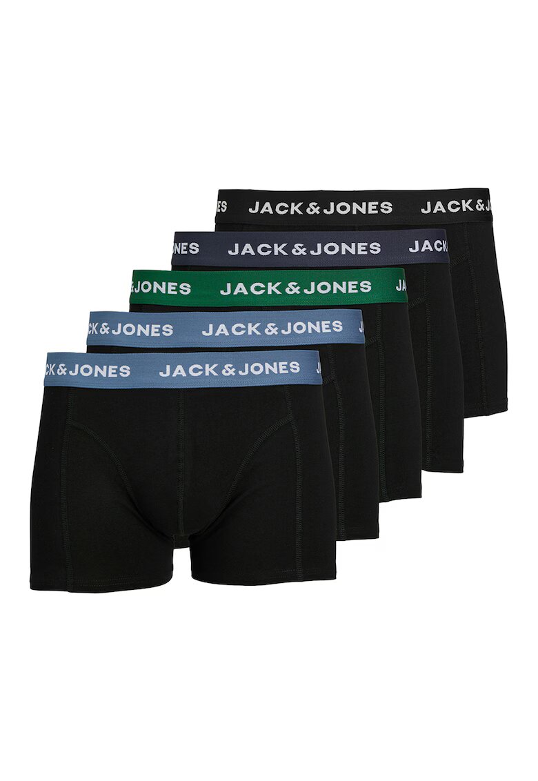 Jack & Jones Боксерки - 5 чифта - Зелен/Черен/Син