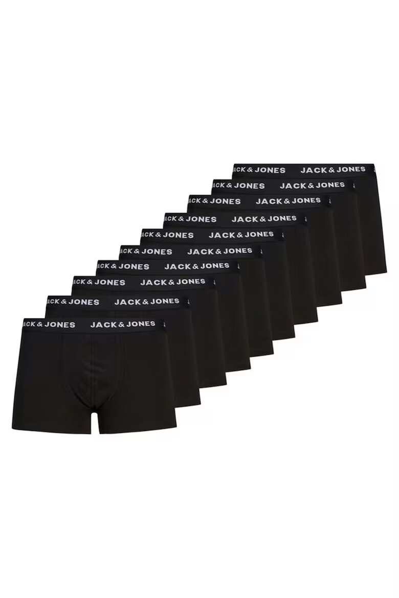 Jack & Jones Боксерки с лого на талията - 10 чифта Бял/Черен
