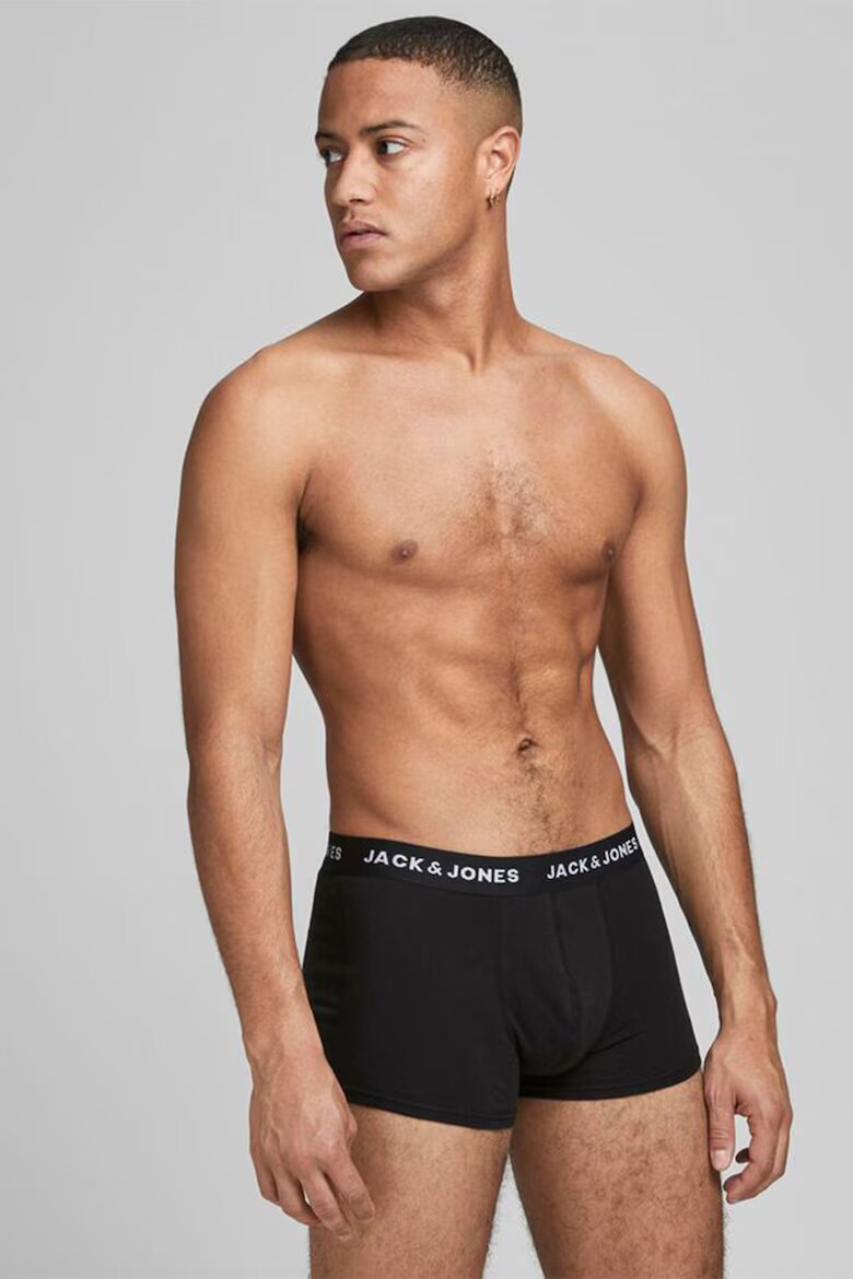 Jack & Jones Боксерки с лого на талията - 10 чифта Бял/Черен