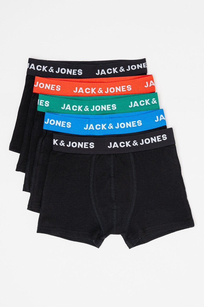 Jack & Jones Боксерки с памук с лого - 5 чифта Зелен/Черен/Син