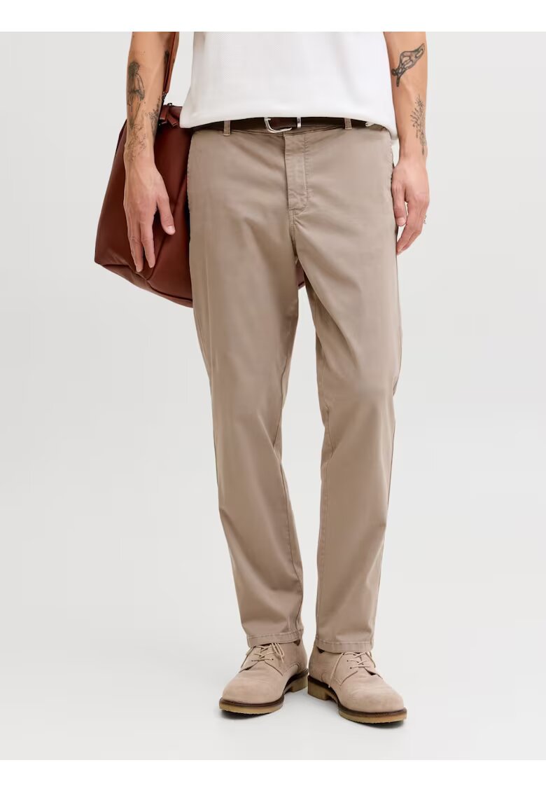 Jack & Jones Чино панталони - мъжки - Jpstollie Vance - Regular Fit - със средна талия - Кремав - L32