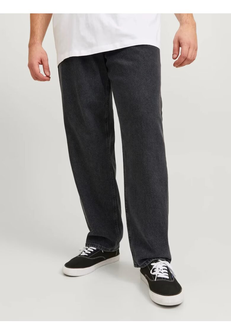 Jack & Jones Дънки Plus JJICHRIS JJORIGINAL - мъжки големи размери - с висока талия и свободна кройка - Tъмносив