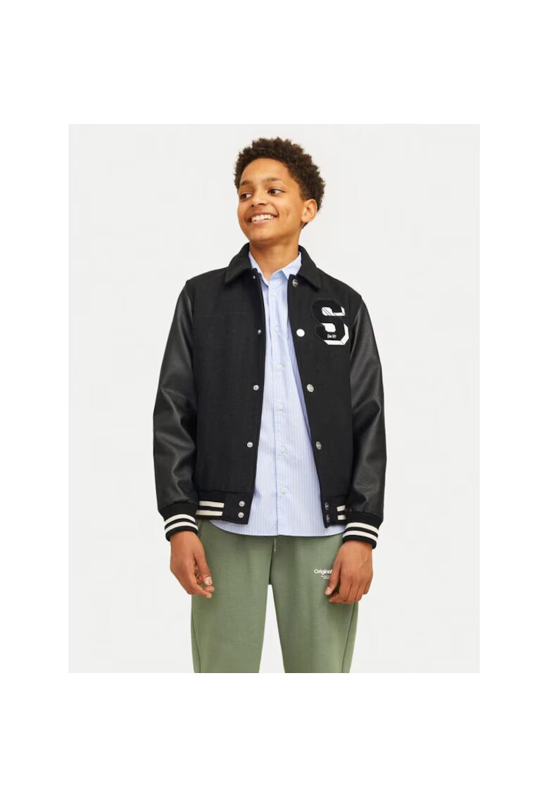 Jack & Jones Детско бомбър яке Jack&Jones Carter 12261333 Черно - стандартна кройка - полиестер