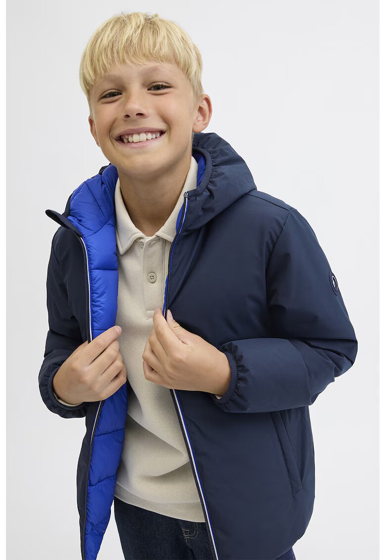 Jack & Jones Двулицево яке с качулка - Кралско Синьо/Тъмносин
