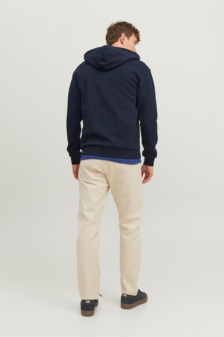 Jack & Jones Худи с цип и странични джобове Тъмносин