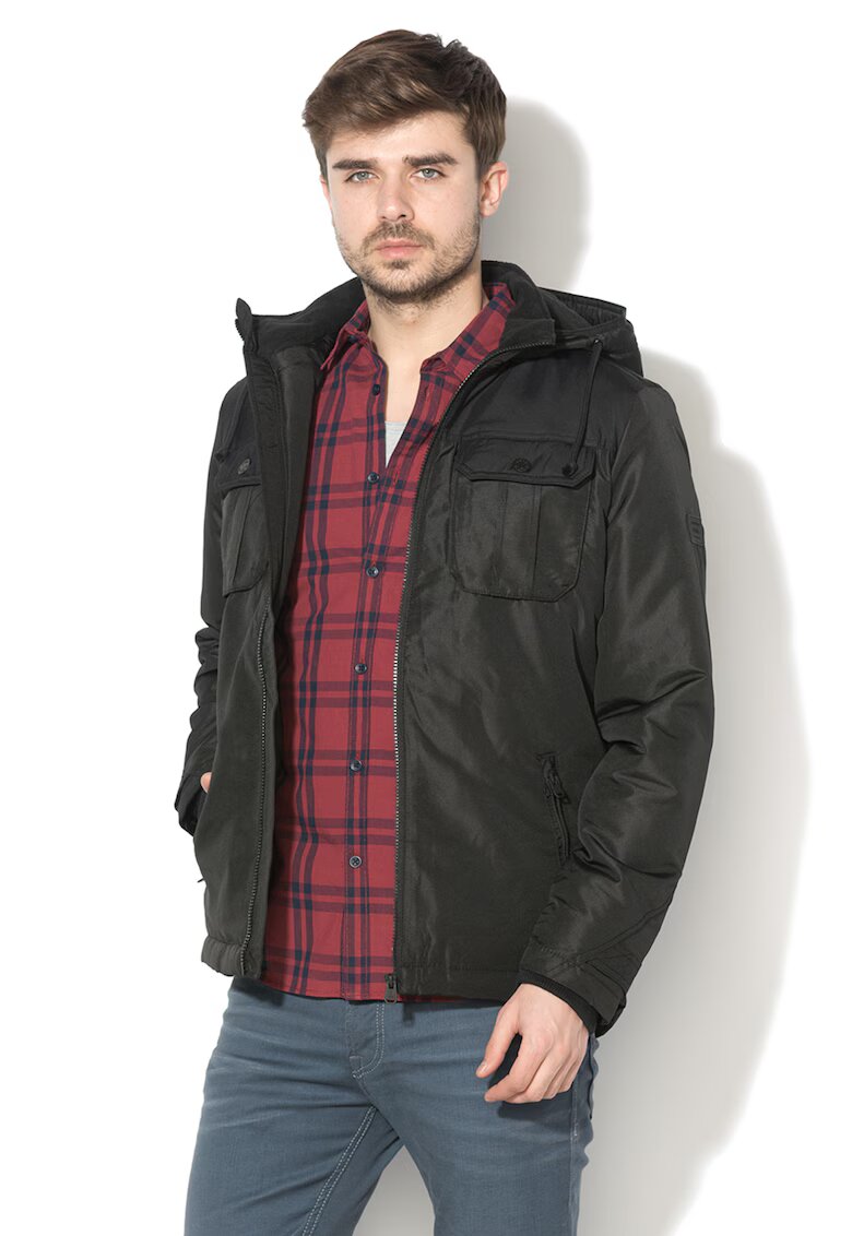 Jack & Jones Jack&Jones - Яке Flicker с отделяща се качулка - Черен
