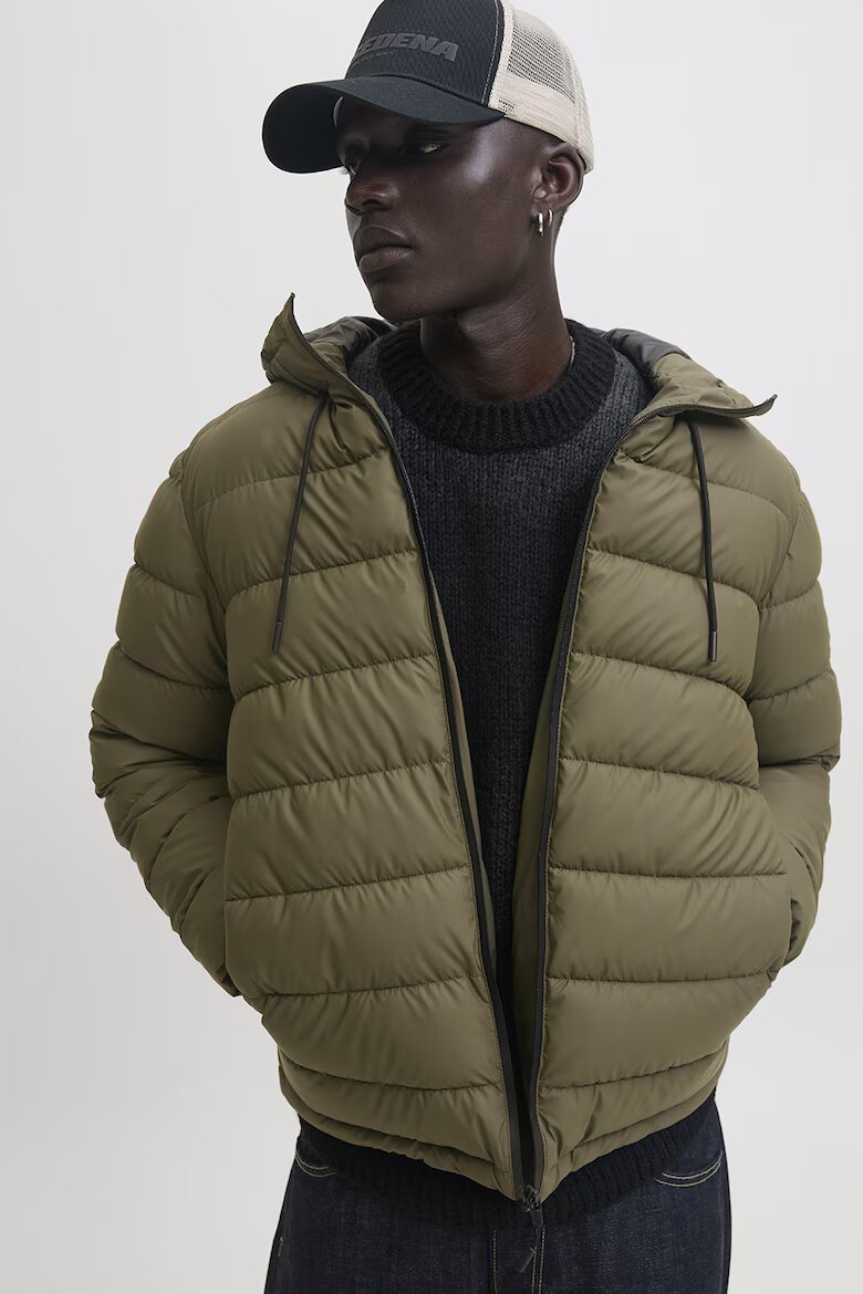 Jack & Jones Капитонирано яке с качулка Каки