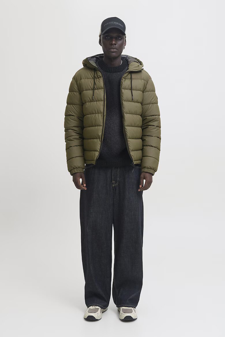 Jack & Jones Капитонирано яке с качулка Каки