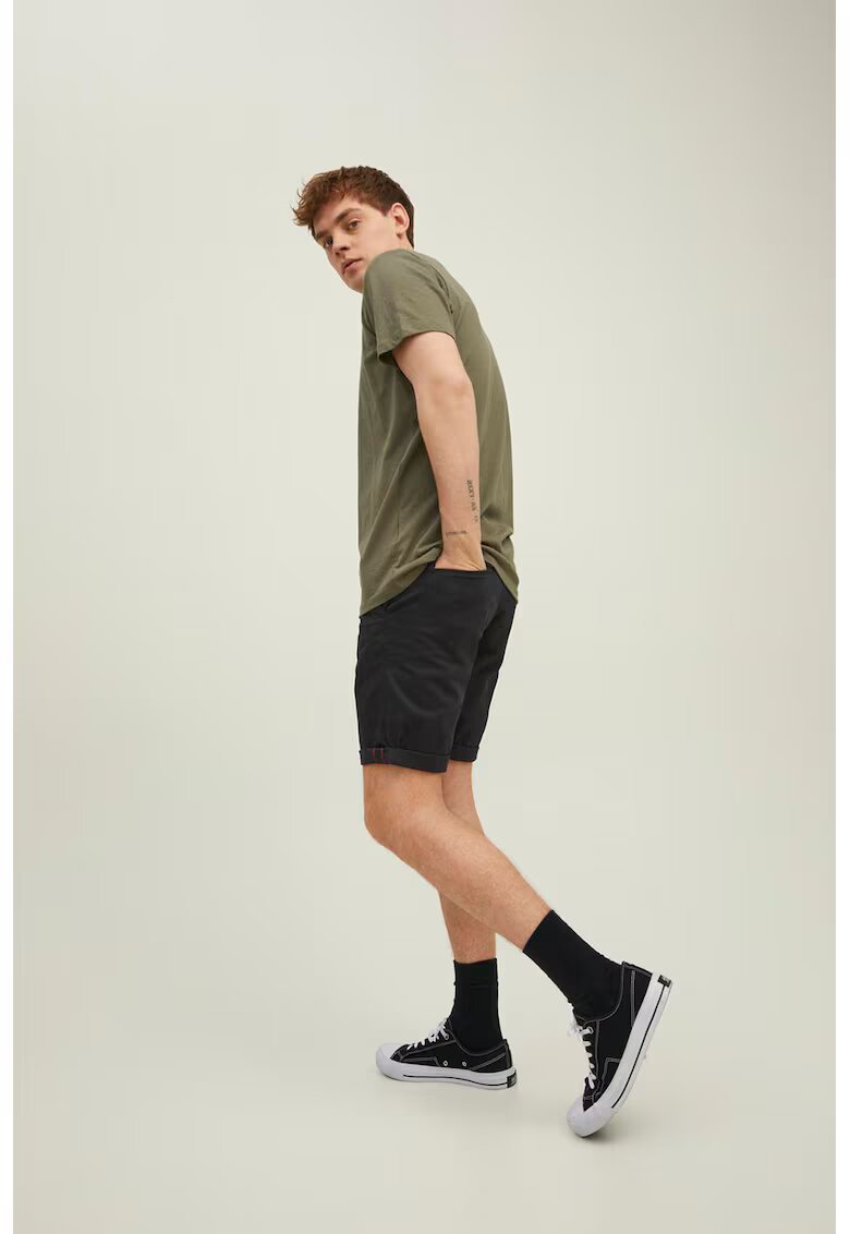 Jack & Jones Къс памучен панталон със скосени обшити джобове