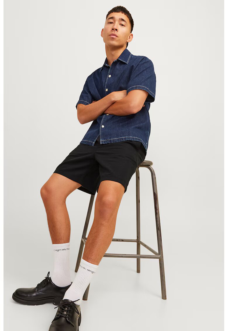 Jack & Jones Къс панталон с лен - Черен