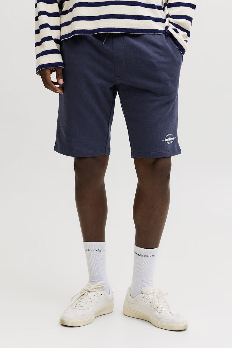 Jack & Jones Къс панталон с органичен памук с връзка Тъмносин