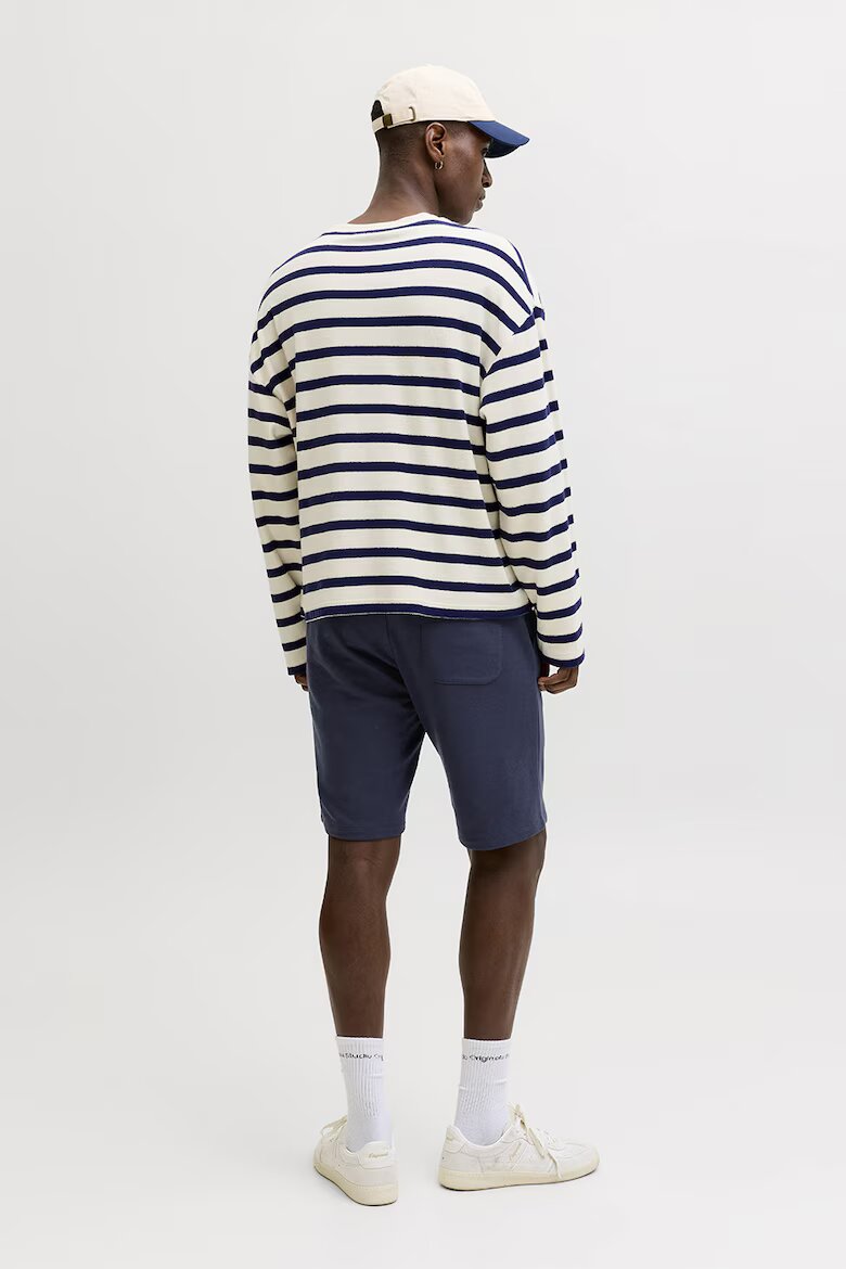 Jack & Jones Къс панталон с органичен памук с връзка Тъмносин