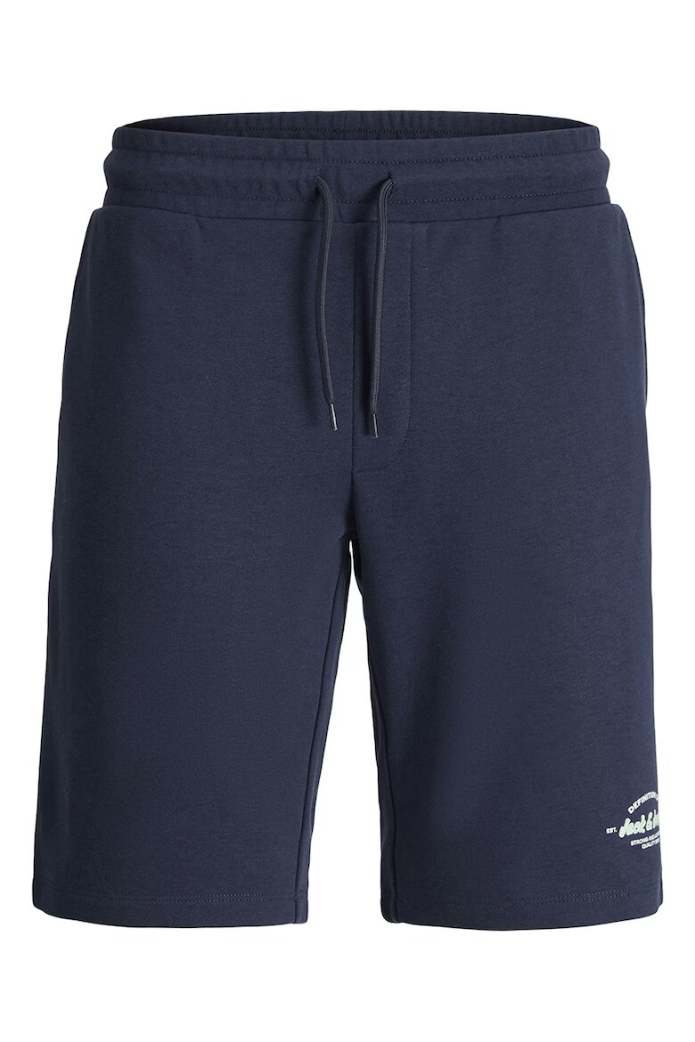 Jack & Jones Къс панталон с органичен памук с връзка Тъмносин