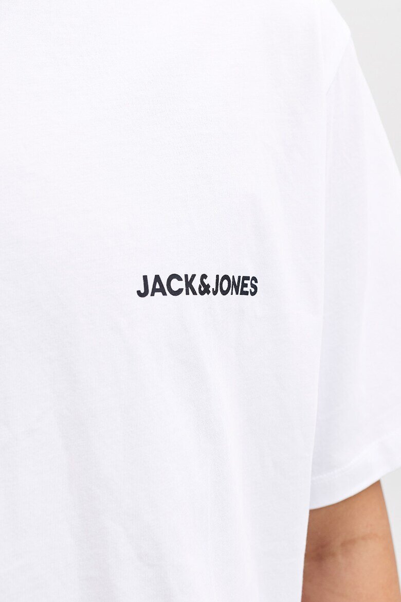 Jack & Jones Къса пижама от памук Бял/Ултрамарин синьо