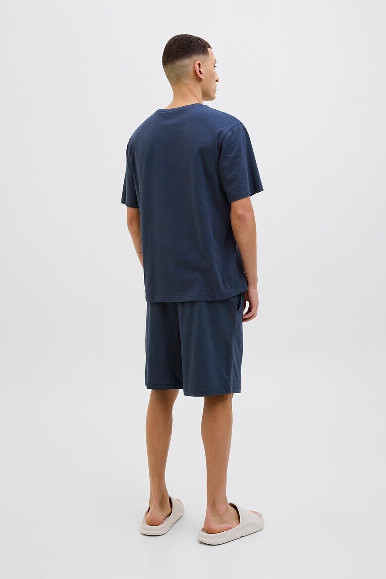 Jack & Jones Къса пижама от памук Тъмносин