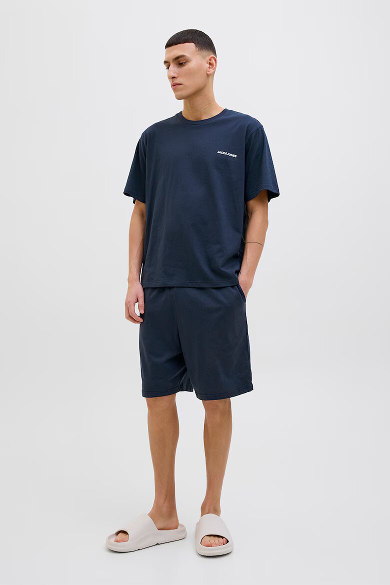 Jack & Jones Къса пижама от памук Тъмносин