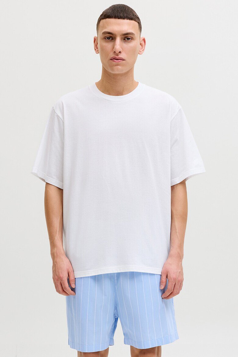 Jack & Jones Къса свободна пижама с джобове Бял/Ледено синьо