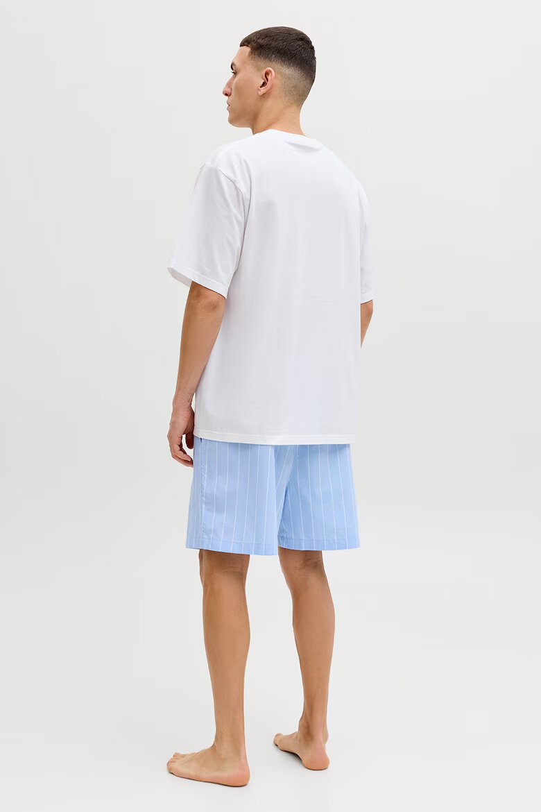 Jack & Jones Къса свободна пижама с джобове Бял/Ледено синьо