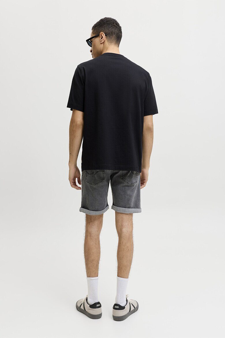 Jack & Jones Къси дънки със средна талия и джобове Меланж тъмно сиво
