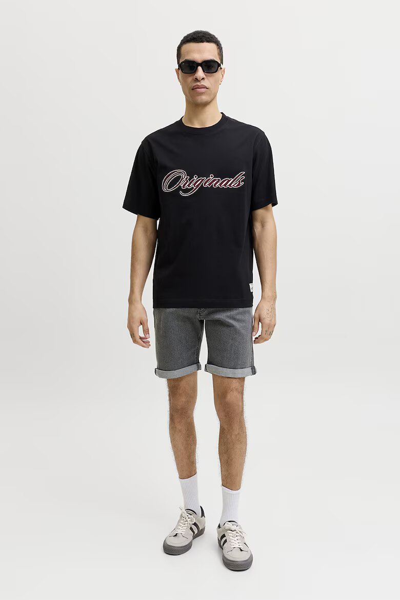 Jack & Jones Къси дънки със средна талия и джобове Меланж тъмно сиво