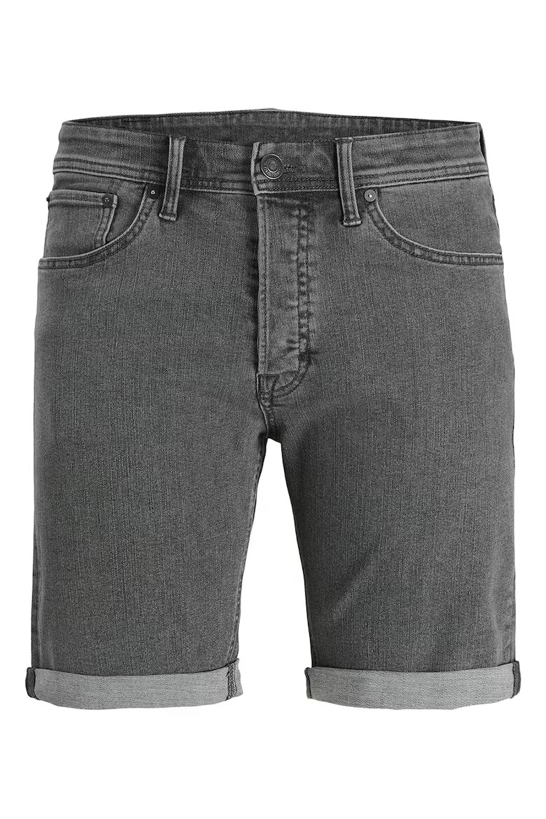 Jack & Jones Къси дънки със средна талия и джобове Меланж тъмно сиво