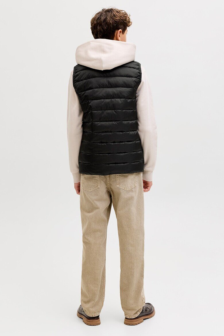 Jack & Jones Леко подплатен елек с джобове с цип Черен