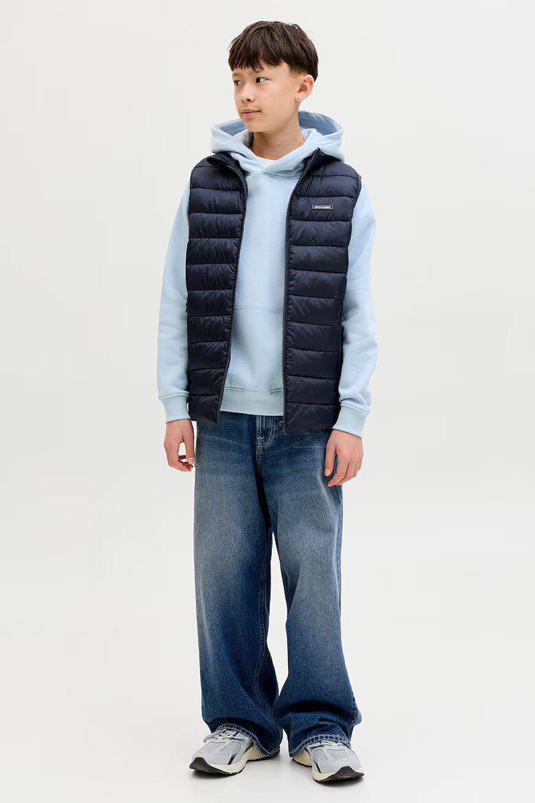 Jack & Jones Леко подплатен елек с джобове с цип Тъмносин