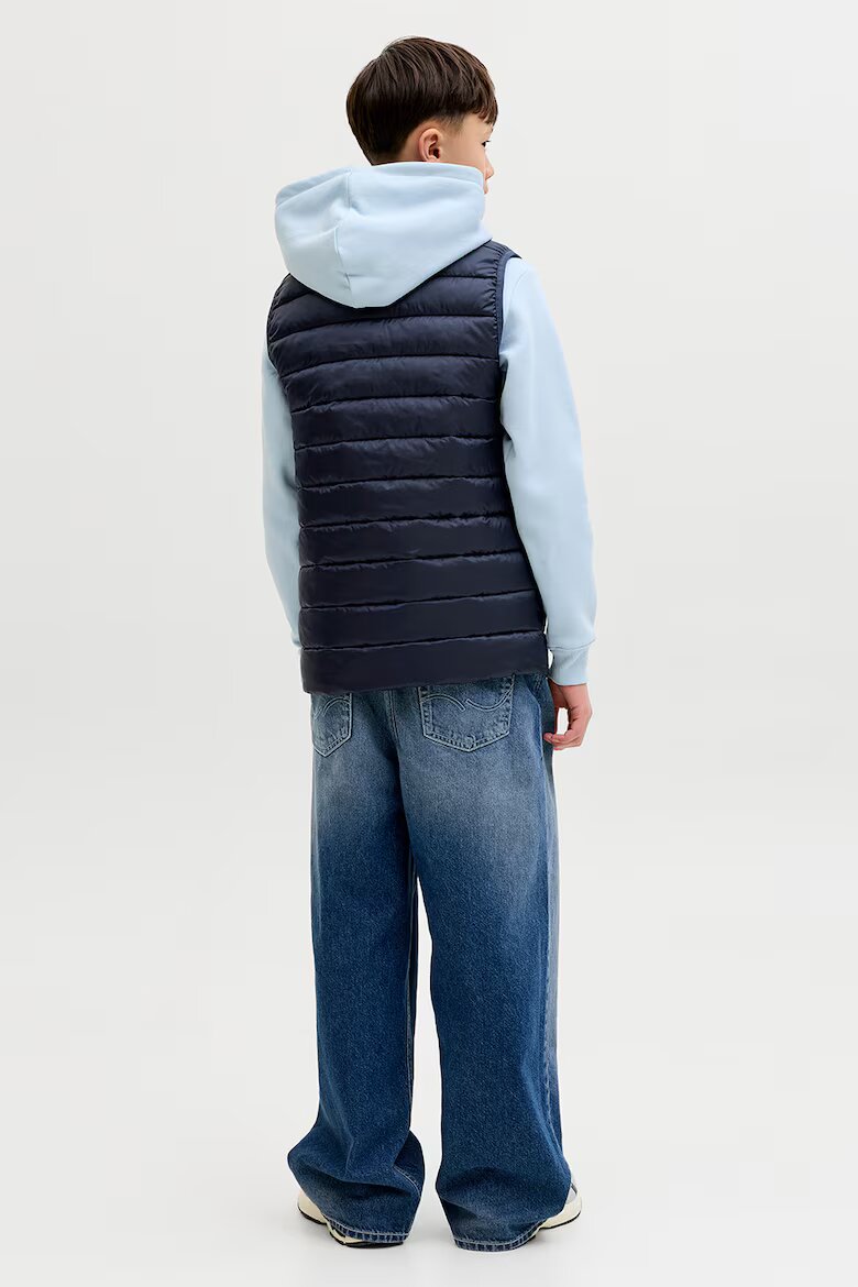 Jack & Jones Леко подплатен елек с джобове с цип Тъмносин