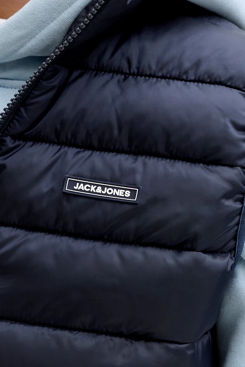Jack & Jones Леко подплатен елек с джобове с цип Тъмносин