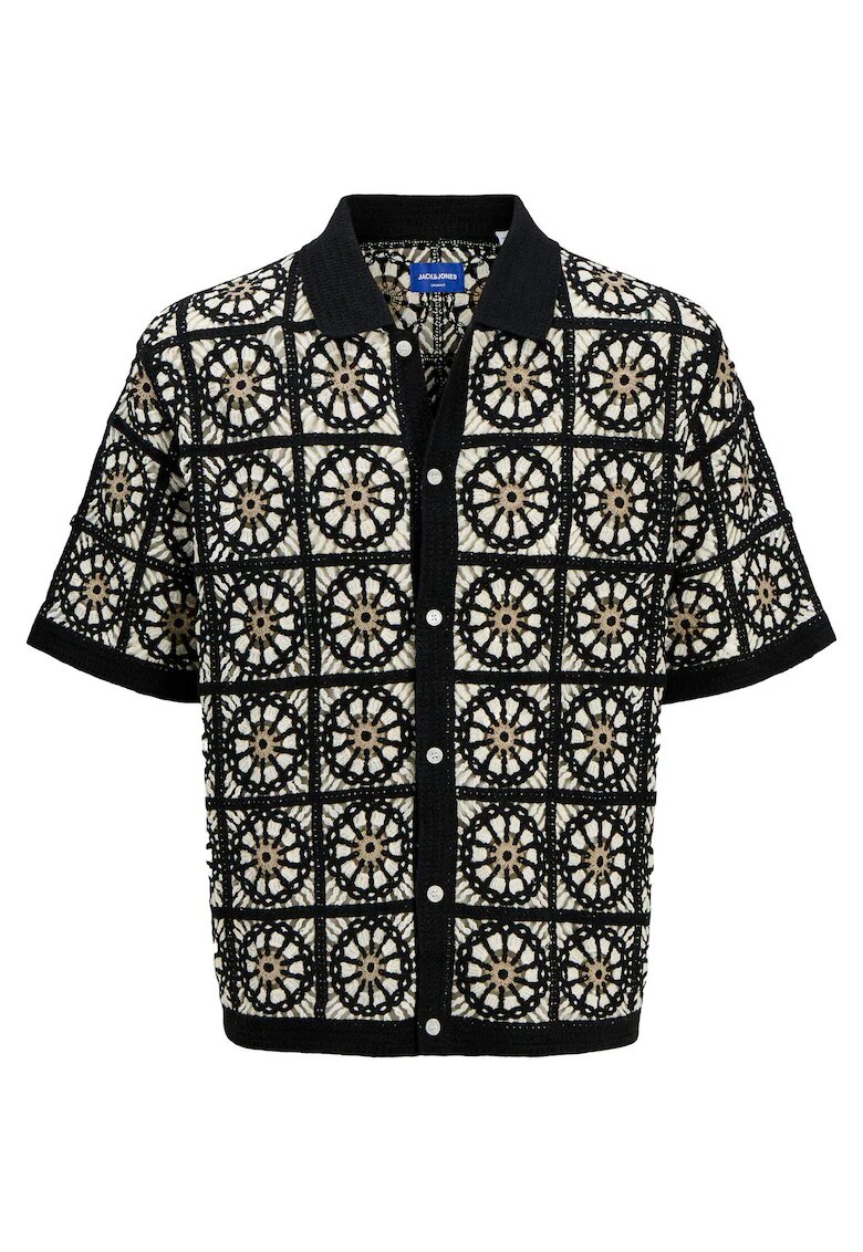 Jack & Jones Мъжка риза Jack Jones - 12278724 - памук/акрил - черна - Черен