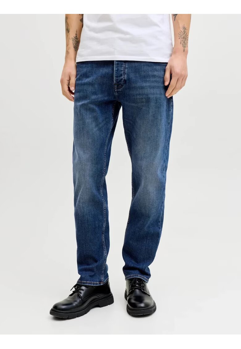 Jack & Jones Мъжки дънки - със средна талия и стеснена кройка - тъмносини - Тъмносин