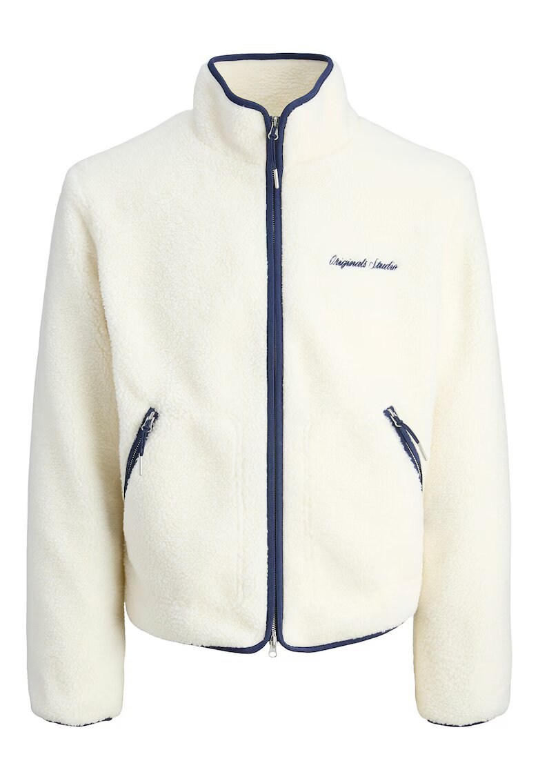 Jack & Jones Мъжки пуловер - Jack Jones - полиестер - екрю/син