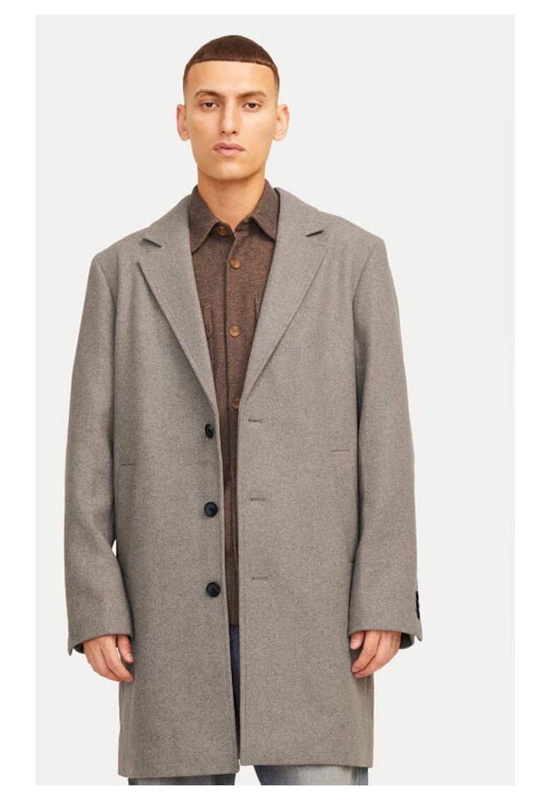 Jack & Jones Мъжко палто - Harris 12263845 - Бежово - Полиестер/Вълна